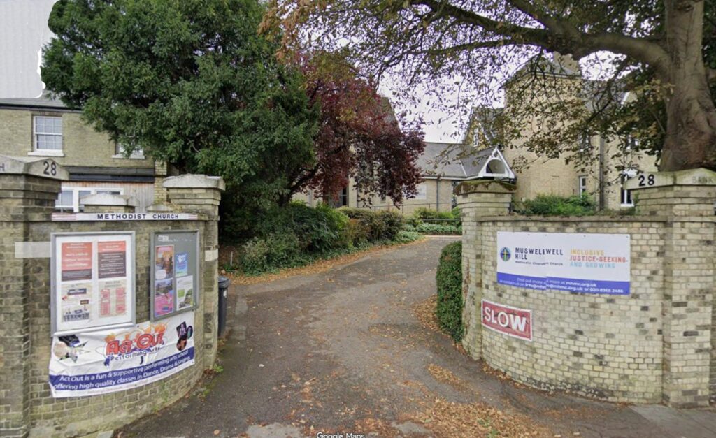 Entrance to Muswell Hill Methodist Church